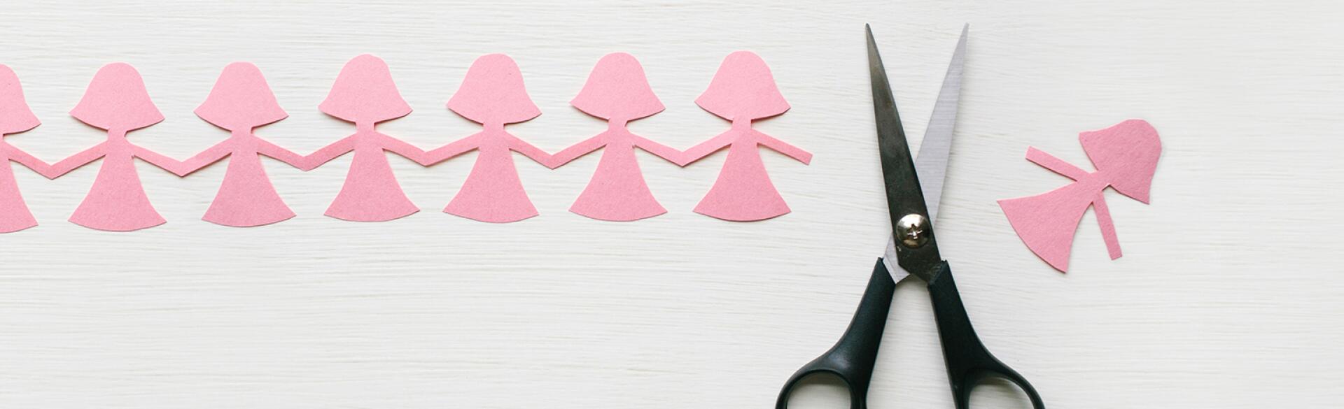 Scissors Have Cut A Paper Doll From The Chain of friends how to break up with a friend