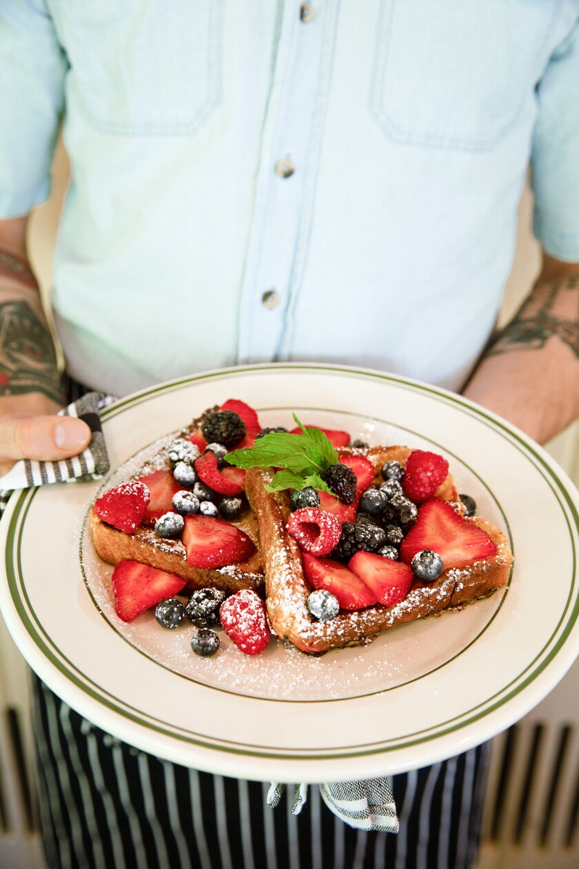 French toast with fruit at Mountainside Café in Falls Village, Connecticut