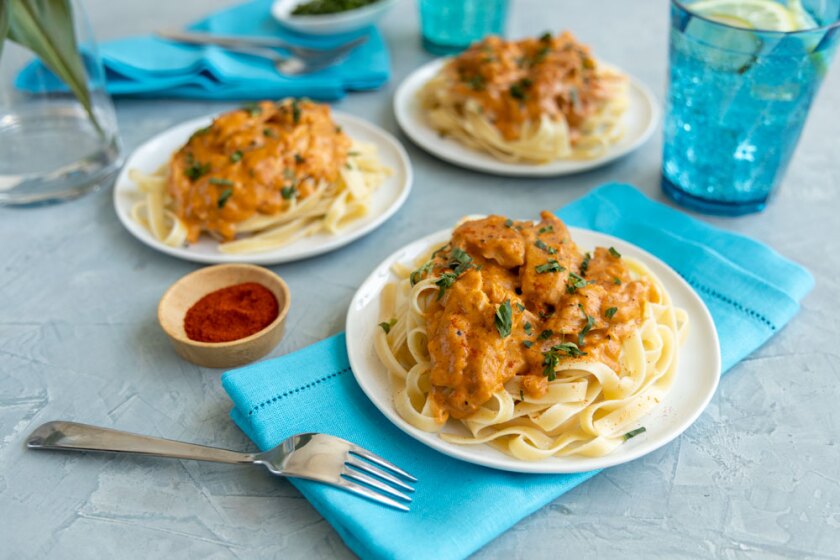 Vegetarian meal with summer style table settings