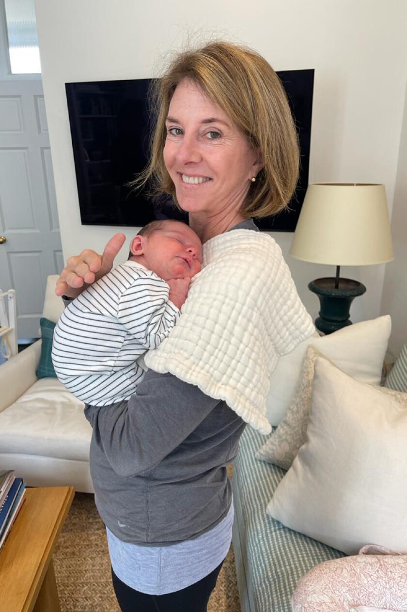 Elena Bowes and her brand-new granddaughter