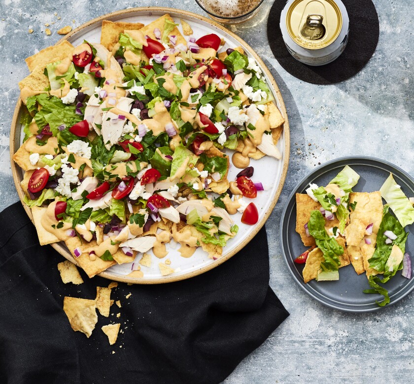 Chicken Greek Salad Nachos