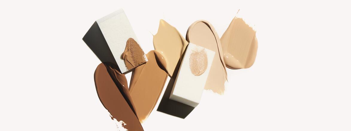 foundation swishes in a variety of flesh-tone colors from dark to light