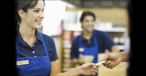 Using debit card at retail store