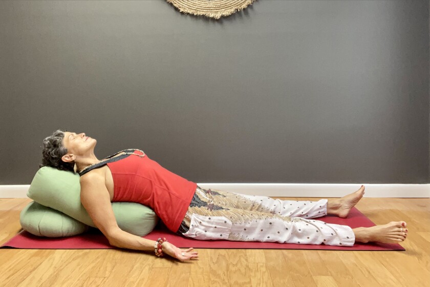 Julie Blamphin yoga poses