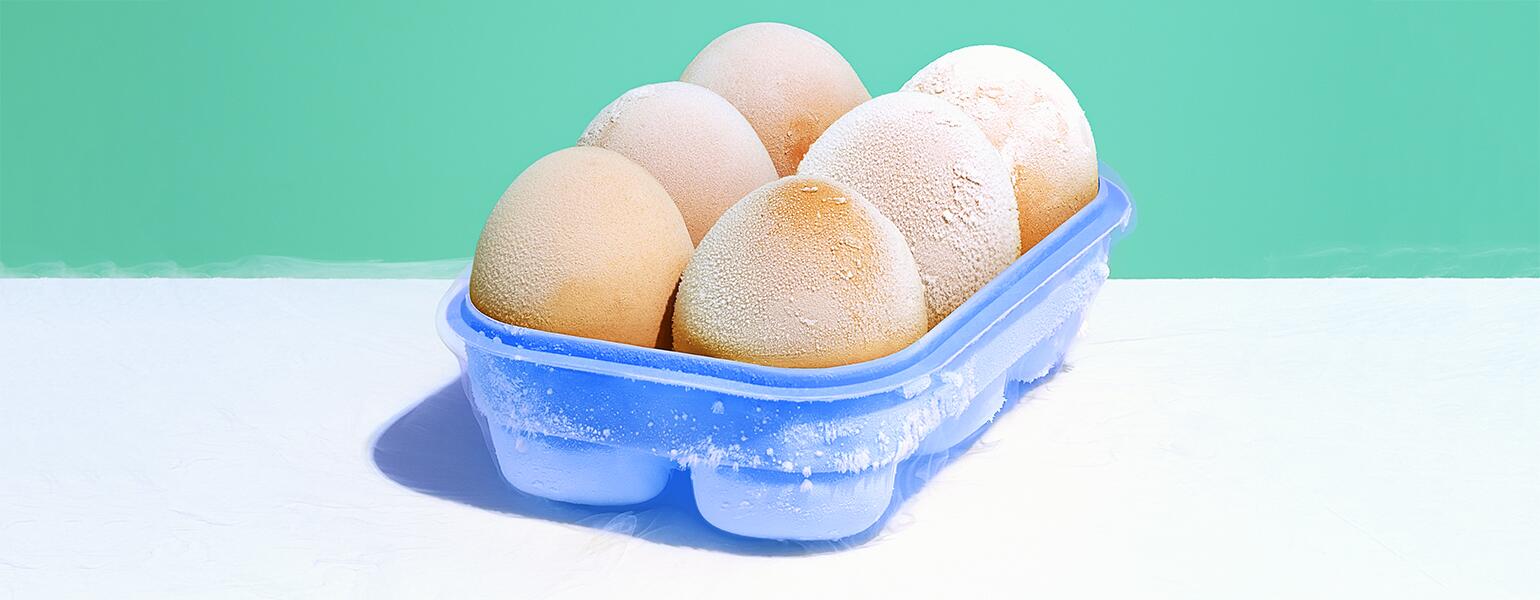 An image of six eggs in a carton.
