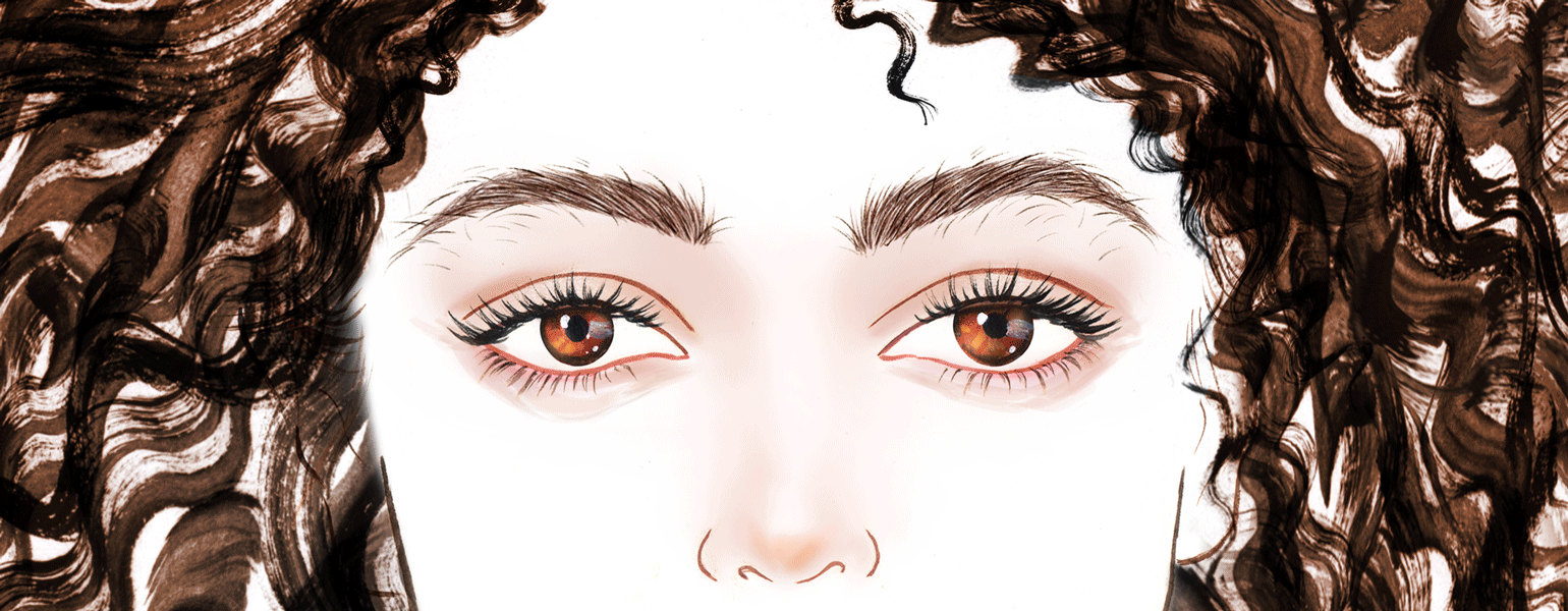 illustrated gif of woman getting her eyebrows threaded