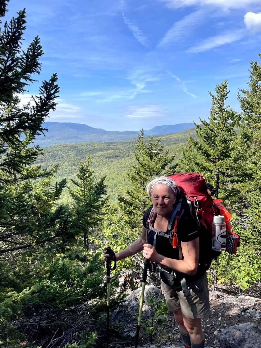 The author at the top of Little Boardman Mountain along the Appalachian Trail 