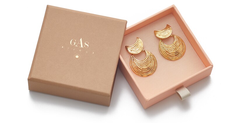 image of gas bijoux gold earrings, galentines, giveaway