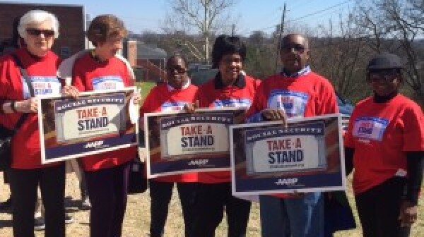 AARP Volunteers with Take a Stand campaign