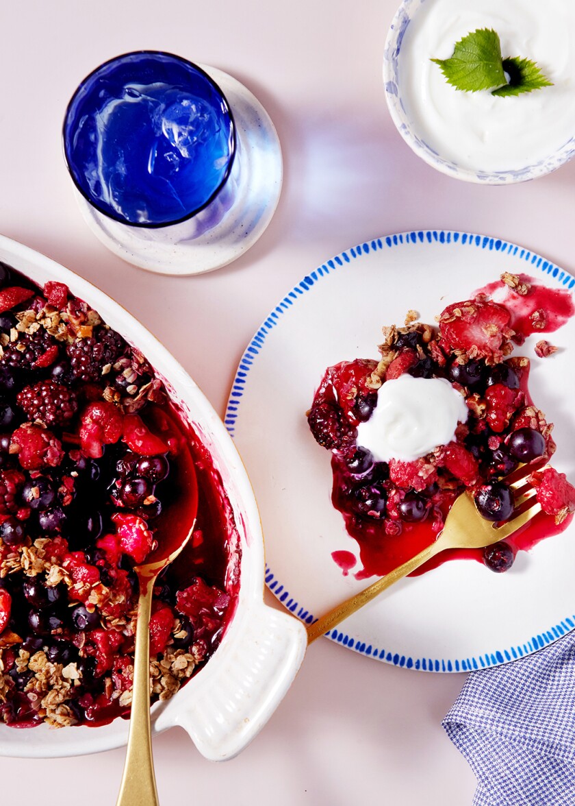 Meal styled on colorful surface