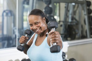 Mature woman at the gym