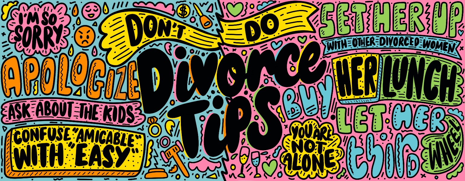 hand lettered divorce tips