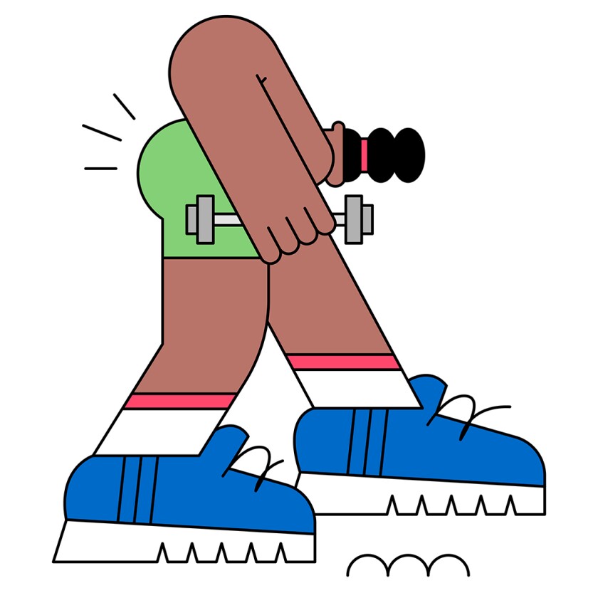 illustration of woman doing a Deadlift with Row