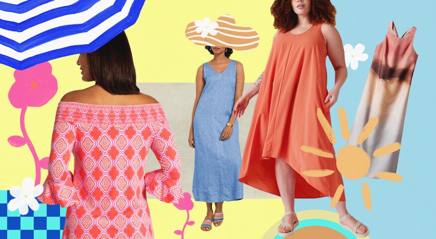photo illustration of summer sundresses, fashion