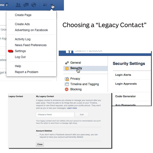 Choosing a Legacy Contact for Facebook afterlife