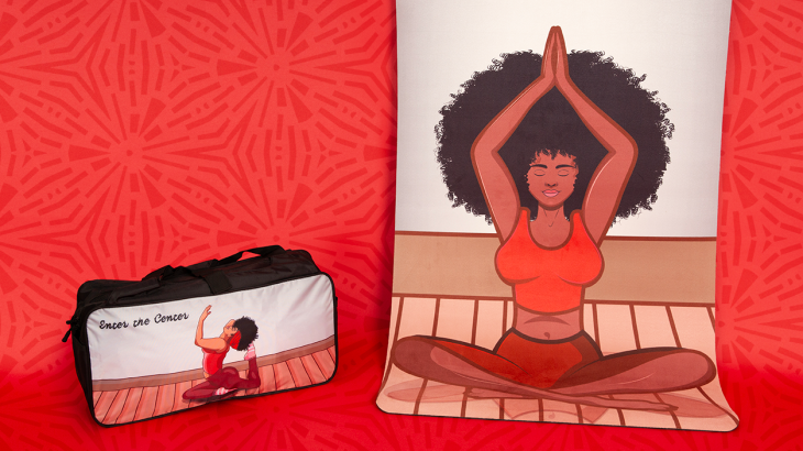 photo of yoga mat with bag