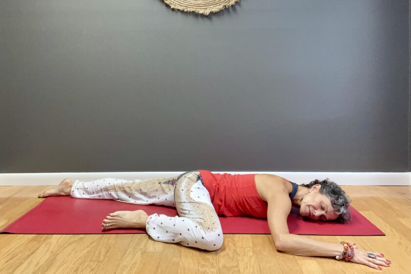 Julie Blamphin yoga poses