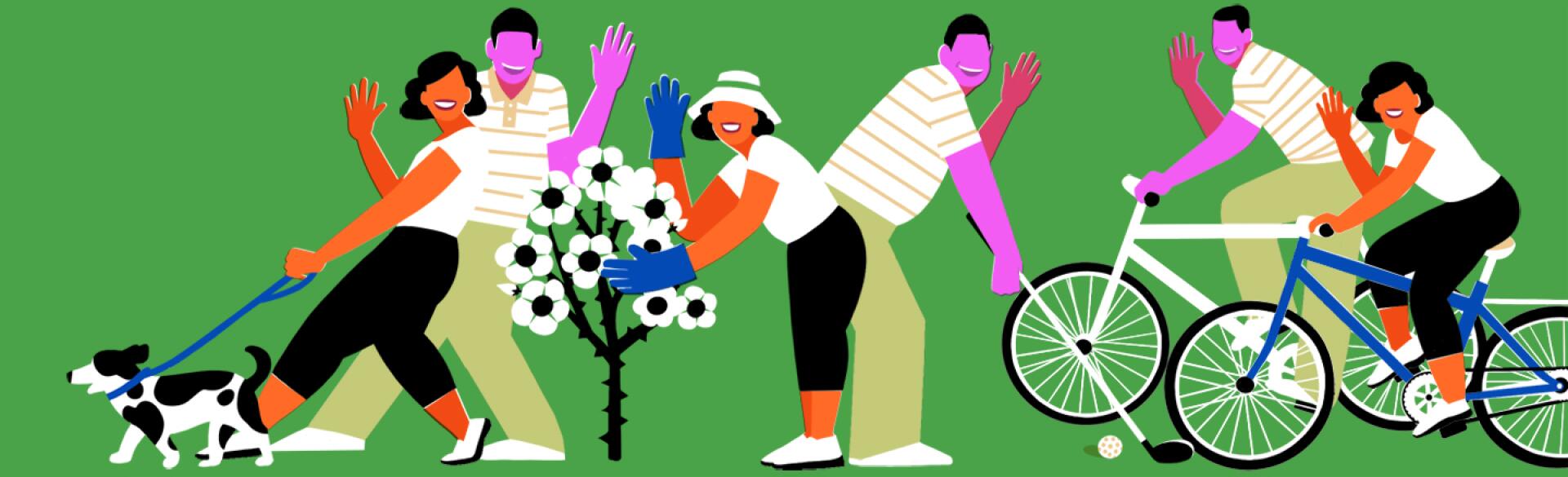 illustration_of_couple_keeping_busy_waving_hi_by_delphine_lee_1440x440