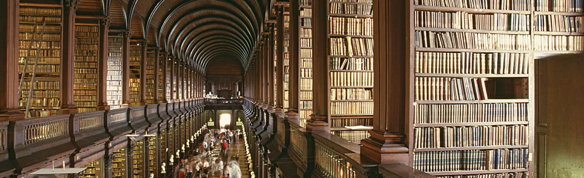 photo of a library in Trinity College in Dublin Ireland