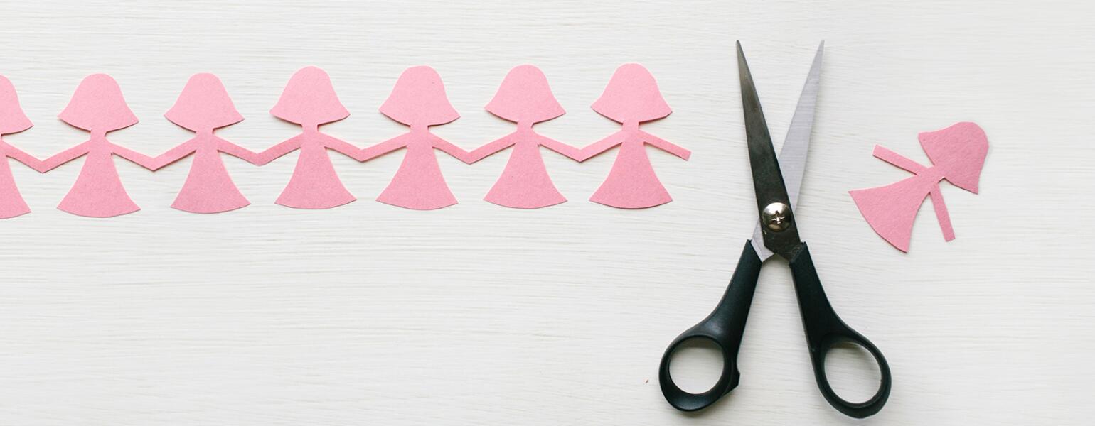 Scissors Have Cut A Paper Doll From The Chain of friends how to break up with a friend