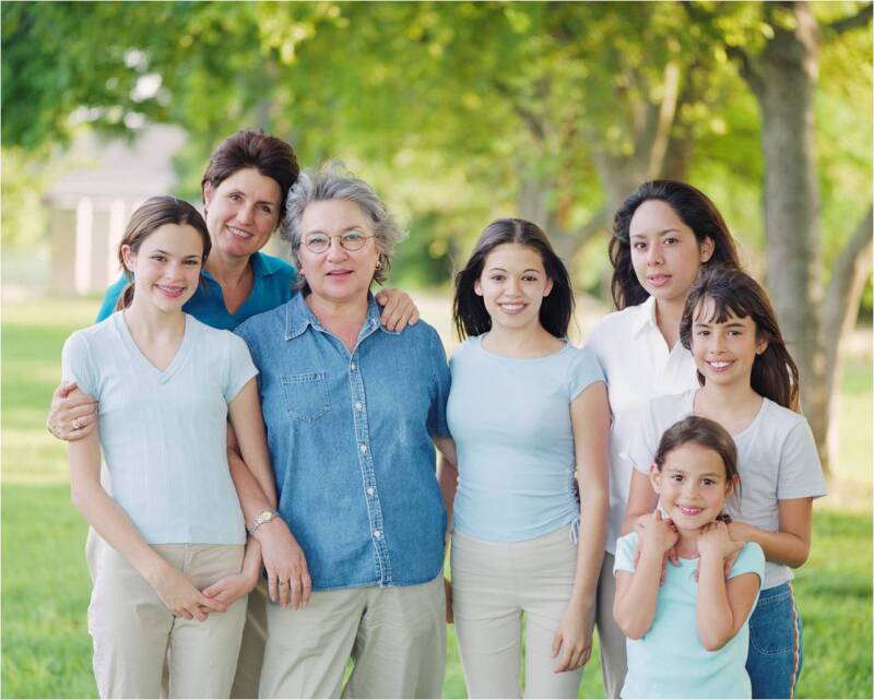 grandma with family