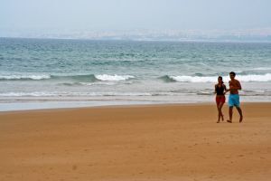 jogging on beach