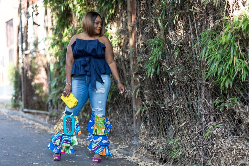 Nikki Free in Ankara Inspired jeans.jpg