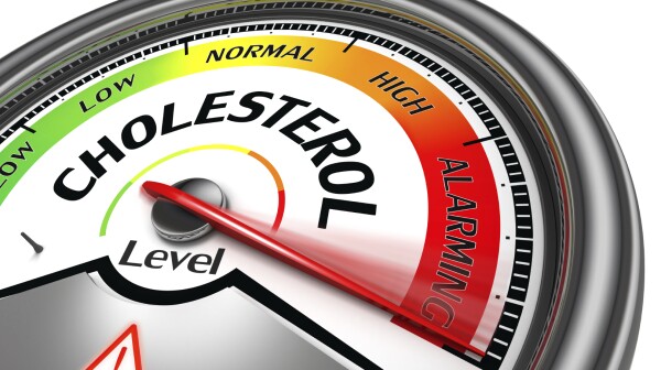 cholesterol level conceptual meter