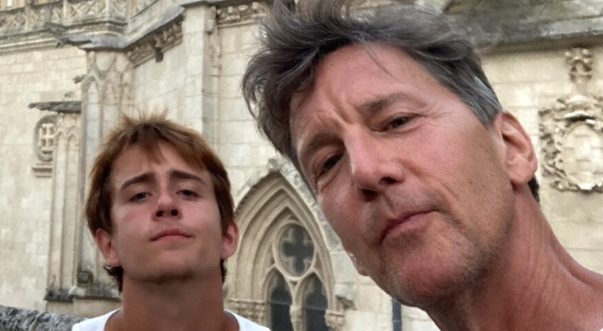 Andrew McCarthy and his son