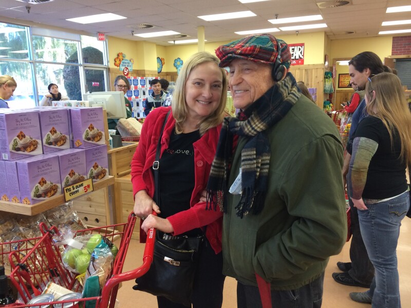 Dad & Amy Grocery Shopping at Trader Joes Jan 2015