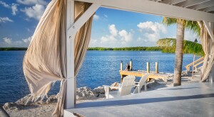 cabana in the Florida keys looking out over a dock