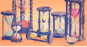 hourglasses, broken, straight, colorful, illustration