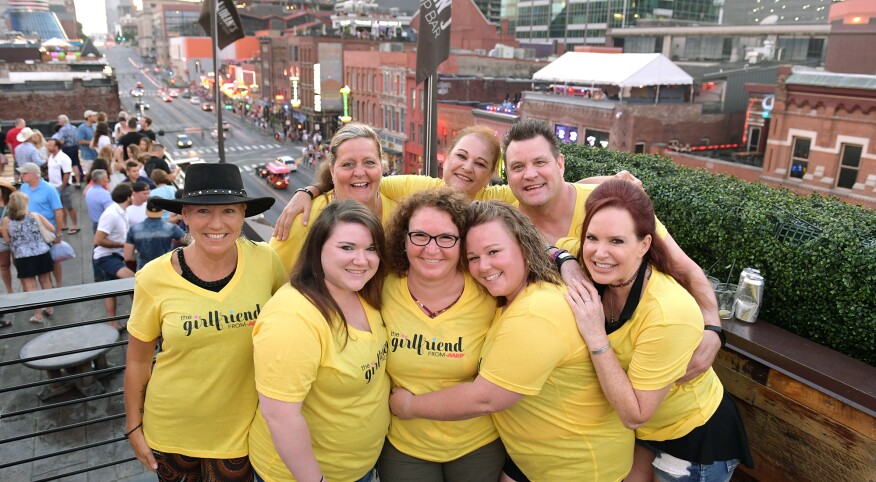 Friends from the vegas shooting have a girls night out wearing The Girlfriend tshirts