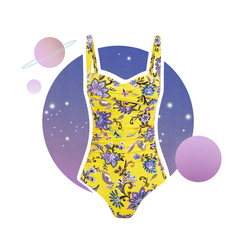 image of yellow floral swimsuit by company Sea Level