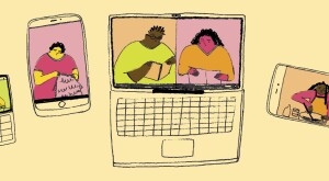 illustration,Black women, online, groups