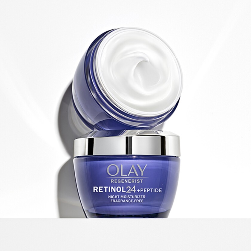 Olay moisturizer on white background