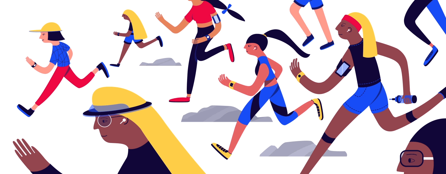 Illustration of women running a marathon