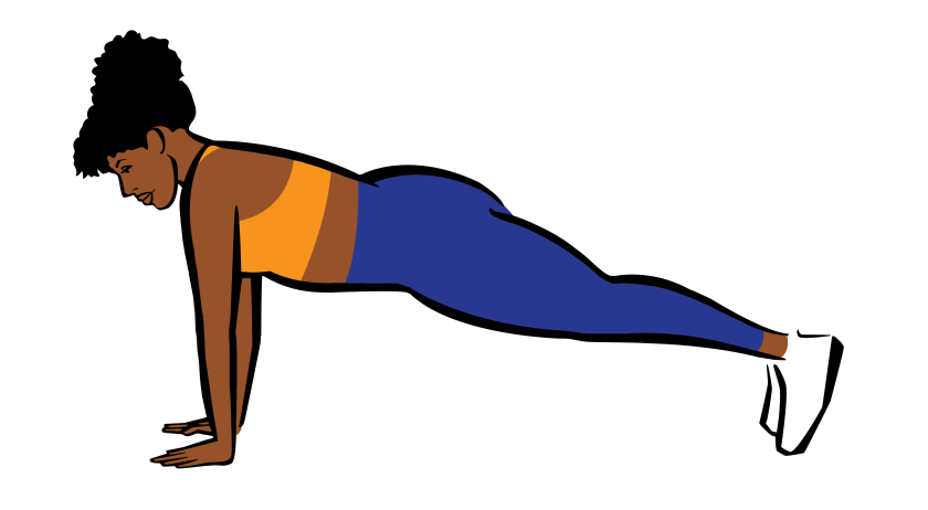 illustration of woman doing a plank