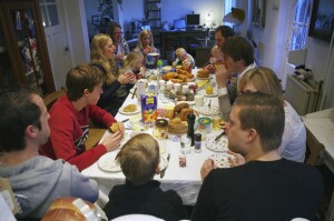 Family dinner during the holidays