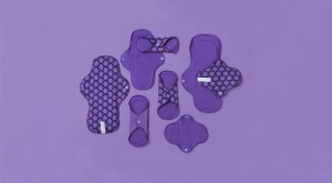 array of purple pads on purple background 