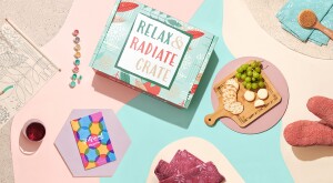 Items from the Winter 2020 Relax and Radiate Crate with two models