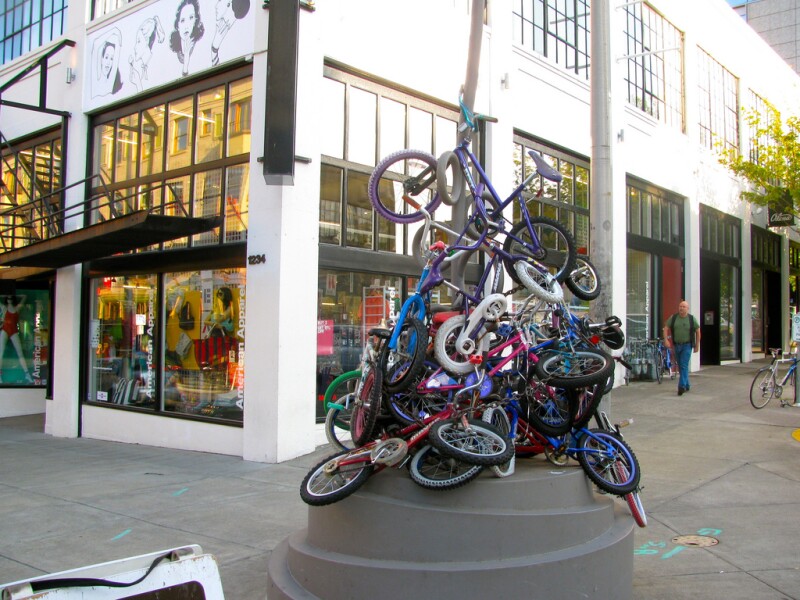 Bike sculpture in SW Portland