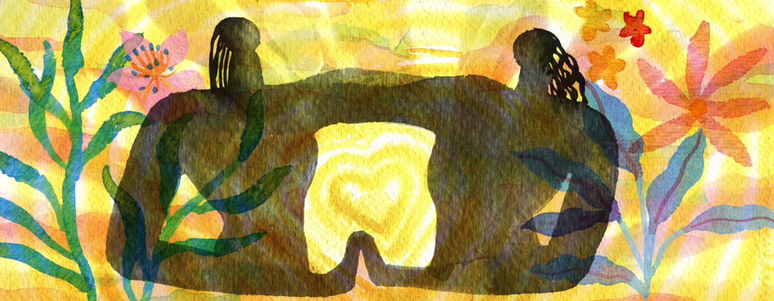 illustration of two people for organ donor story by chioma ebinama