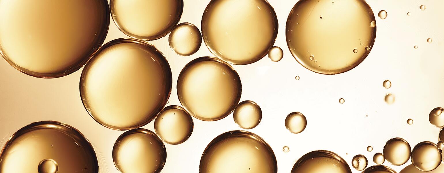 close up essential oil bubbles