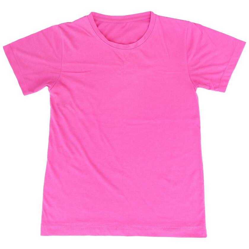 one pink t shirt isolated on white