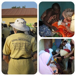 Rotary Volunteers give vaccinations