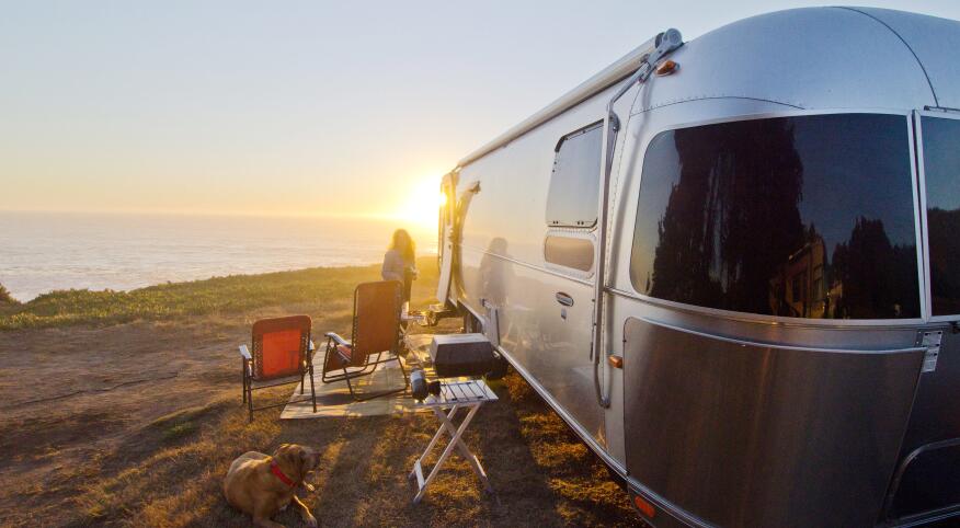 Airstream camping northern California coast