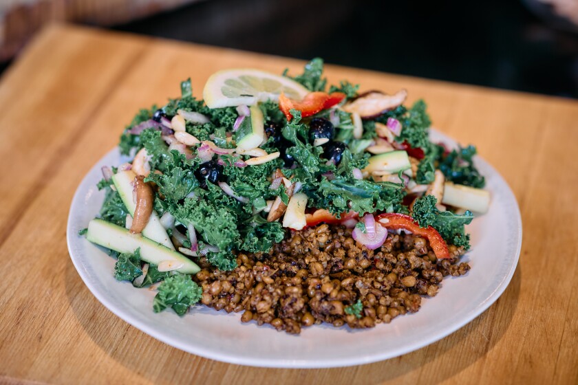 Curly Kale Over Quinoa