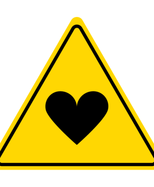 illustration of yield sign with heart in the middle