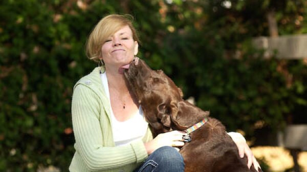 Mary Beiro with dog Reuban